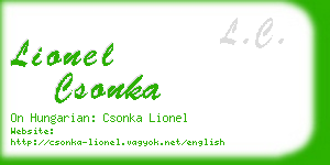 lionel csonka business card